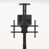 TooQ - COMETA” Soporte de Suelo con Ruedas con Regulación de Altura para Pantallas 37"- 70", Rotación 90°, Negro