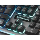 Mars Gaming - MK320ES, Teclado Gaming H-Mech, 13 Modos RGB y Halo, Reposamuñecas Acolchado, Antighosting, Idioma Español, Color