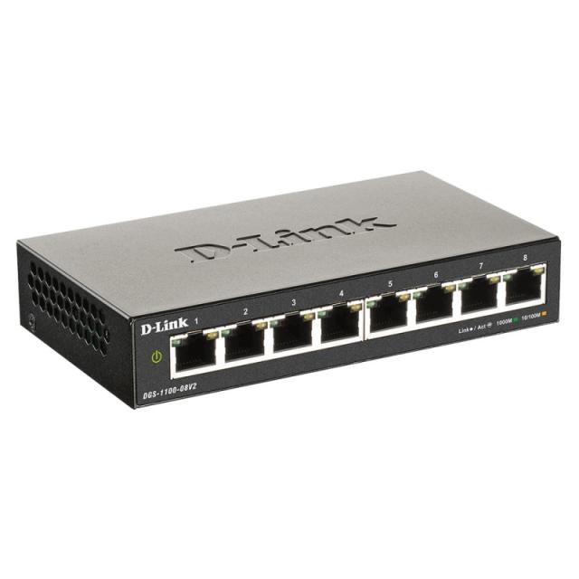 D-Link - DGS-1100-08V2 Gestionado L2 Gigabit Ethernet (10/100/1000) Negro