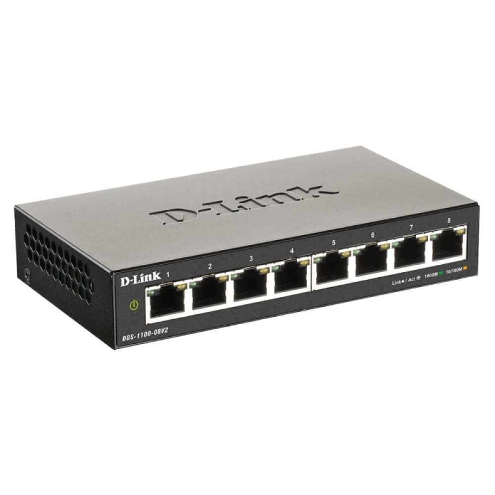 D-Link - DGS-1100-08V2 Gestionado L2 Gigabit Ethernet (10/100/1000) Negro