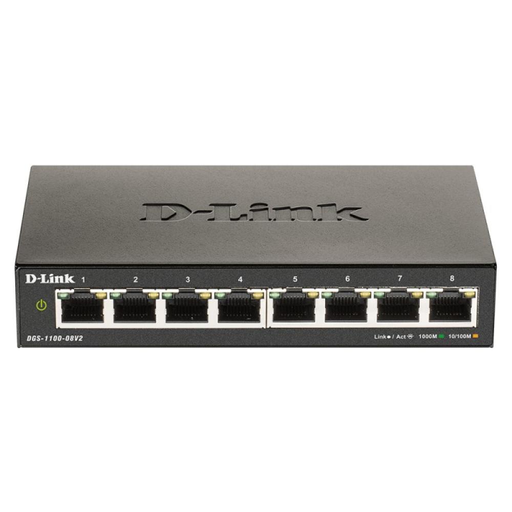 D-Link - DGS-1100-08V2 Gestionado L2 Gigabit Ethernet (10/100/1000) Negro