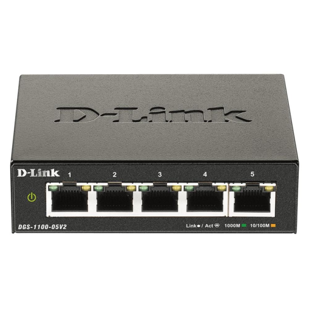 D-Link - DGS-1100-05V2/B switch Gestionado L2 Gigabit Ethernet (10/100/1000) Negro