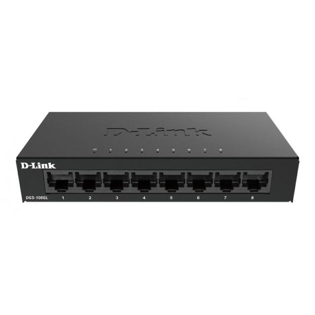 D-Link - DGS-108GL No administrado Gigabit Ethernet (10/100/1000) Escritorio Negro