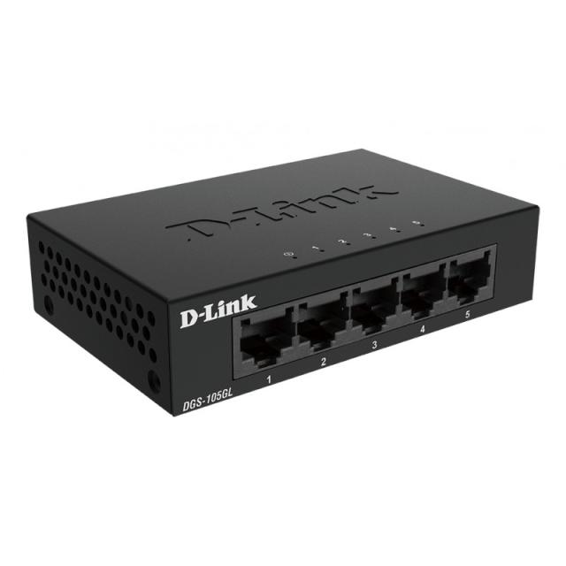 D-Link - DGS-105GL No administrado Gigabit Ethernet (10/100/1000) Escritorio Negro