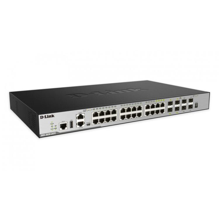 D-Link - DGS-3630-28TC switch Gestionado L3 Gigabit Ethernet (10/100/1000) 1U Negro