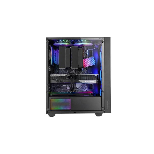 Mars Gaming - MC-AIR, Caja Gaming ATX, 4x Ventiladores FRGB Rainbow 120mm, Panel Frontal Mesh, Ventana Lateral Completa - MC-AIR