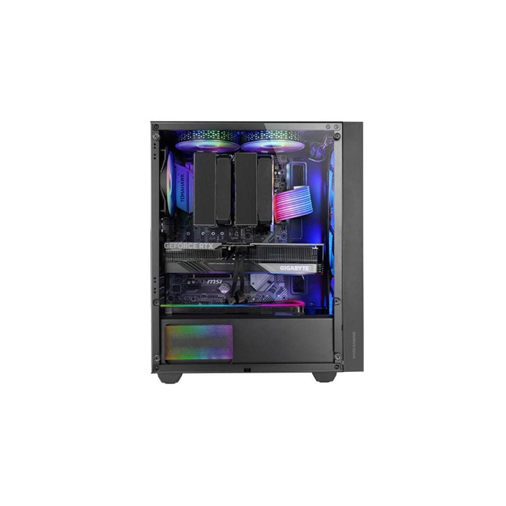Mars Gaming - MC-AIR, Caja Gaming ATX, 4x Ventiladores FRGB Rainbow 120mm, Panel Frontal Mesh, Ventana Lateral Completa - MC-AIR
