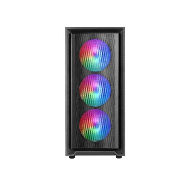 Mars Gaming - MC-AIR, Caja Gaming ATX, 4x Ventiladores FRGB Rainbow 120mm, Panel Frontal Mesh, Ventana Lateral Completa - MC-AIR