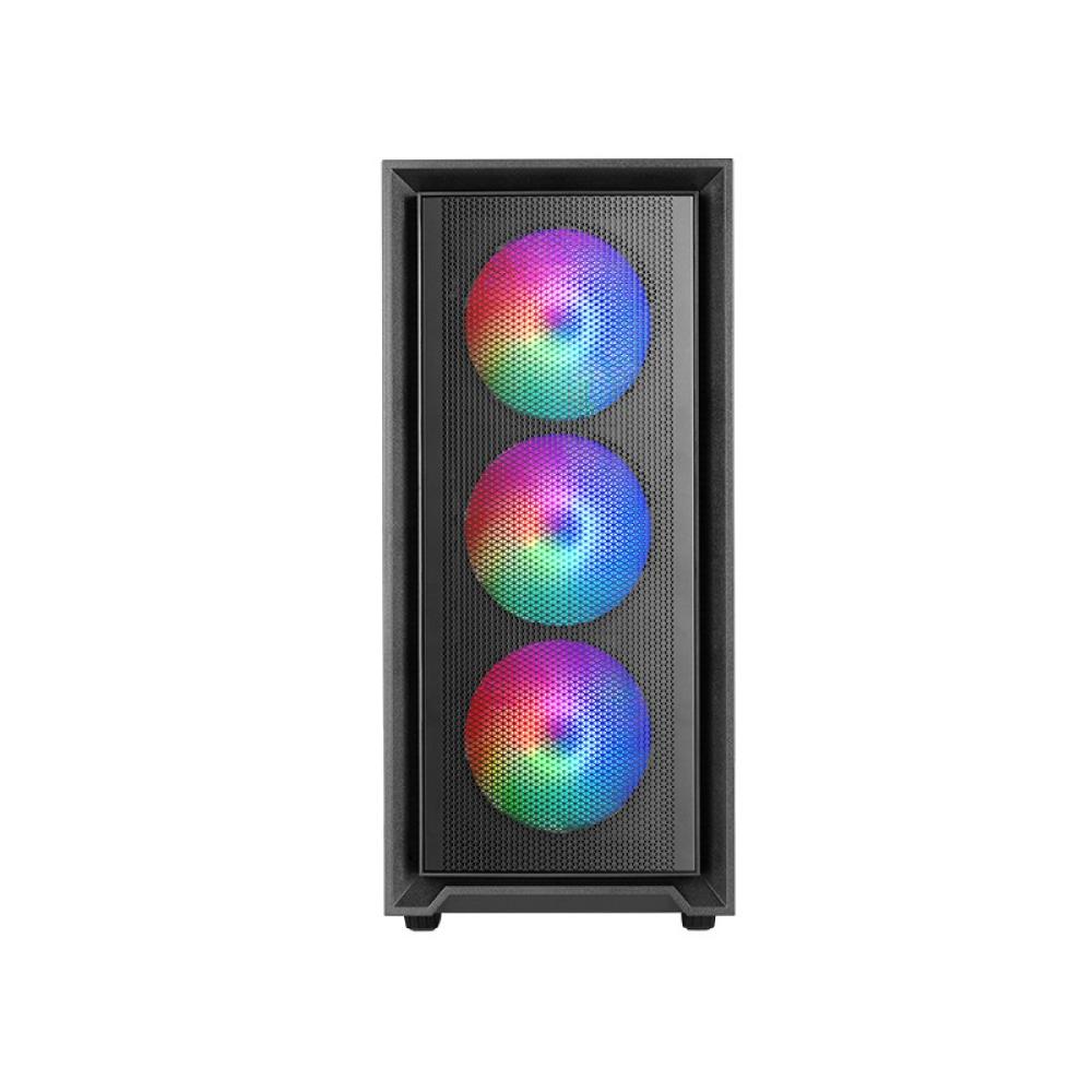 Mars Gaming - MC-AIR, Caja Gaming ATX, 4x Ventiladores FRGB Rainbow 120mm, Panel Frontal Mesh, Ventana Lateral Completa - MC-AIR