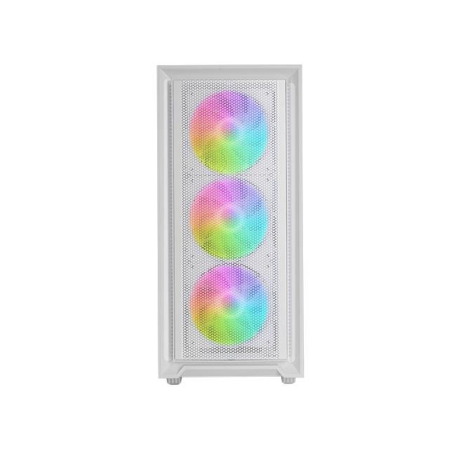 Mars Gaming - MC-AIR, Caja Gaming ATX, 4x Ventiladores FRGB Rainbow 120mm, Panel Frontal Mesh, Ventana Lateral Complet - MC-AIRW