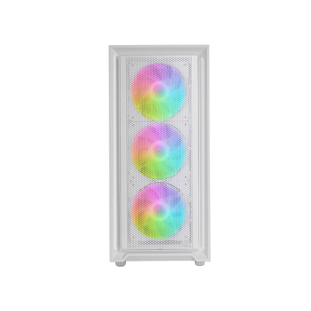 Mars Gaming - MC-AIR, Caja Gaming ATX, 4x Ventiladores FRGB Rainbow 120mm, Panel Frontal Mesh, Ventana Lateral Complet - MC-AIRW