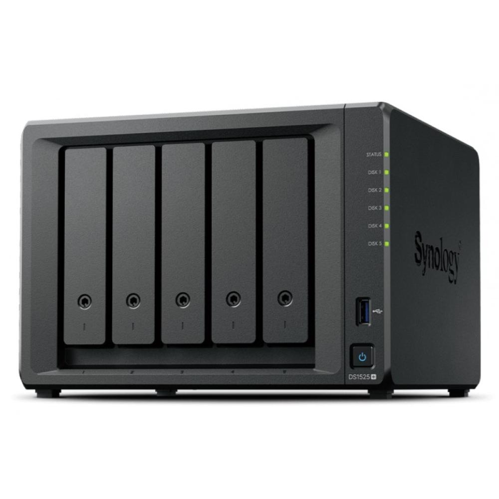 Synology - DiskStation DS1525+ servidor de almacenamiento NAS Ryzen Embedded V1500B 8 GB DDR4 0 TB Negro