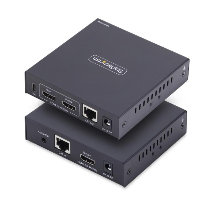 StarTech.com - Extensor KVM HDMI 4K 60Hz por Redes Ethernet IP - Alargador KVM HDMI y USB por Ethernet - Sin Controladores - Jue