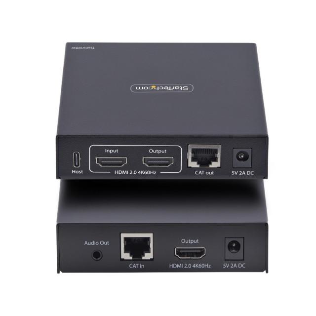 StarTech.com - Extensor KVM HDMI 4K 60Hz por Redes Ethernet IP - Alargador KVM HDMI y USB por Ethernet - Sin Controladores - Jue