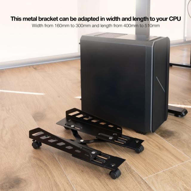 TooQ - Soporte metálico para CPU de suelo con ruedas - UMCS0024-B
