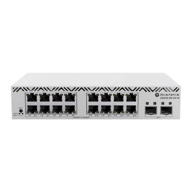 Mikrotik - CSS318-16G-2S+IN switch Gestionado Gigabit Ethernet (10/100/1000) Blanco