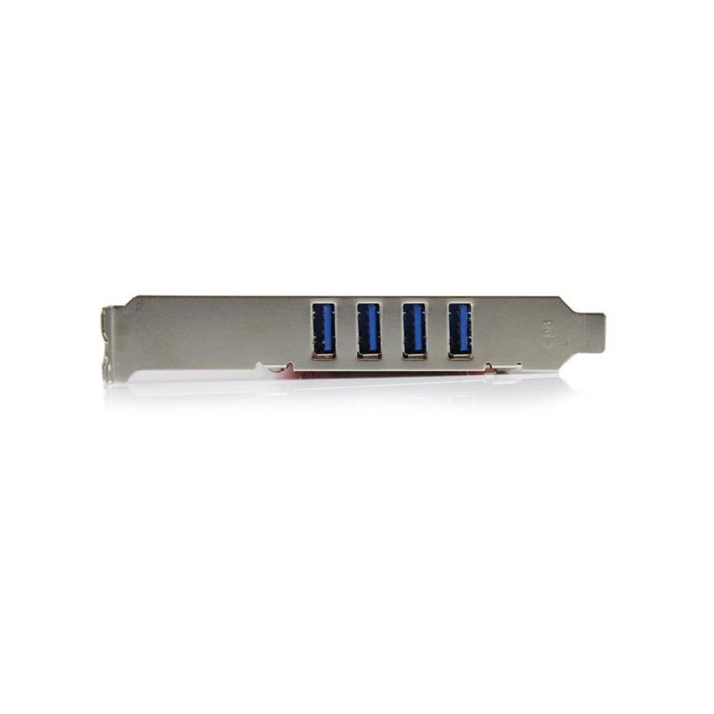 StarTech.com - Tarjeta Adaptador PCI USB 3.0 (5Gbps) SuperSpeed 4 Puertos Con Alimentación SATA LP4 - Hub Concentrador Interno -