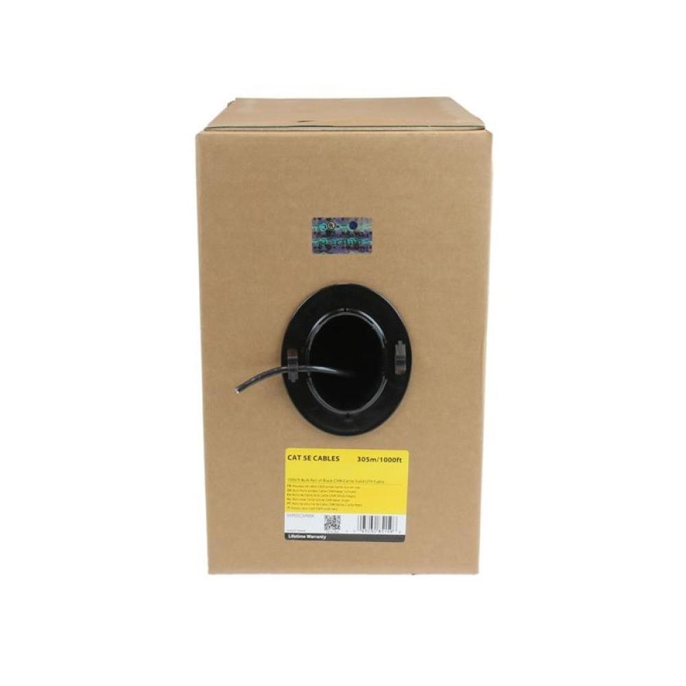 StarTech.com - Bobina de Cable de Red Ethernet Cat5e a Granel - 304,8m - Sólido - CMR - Negro - Se Ajusta a TAA