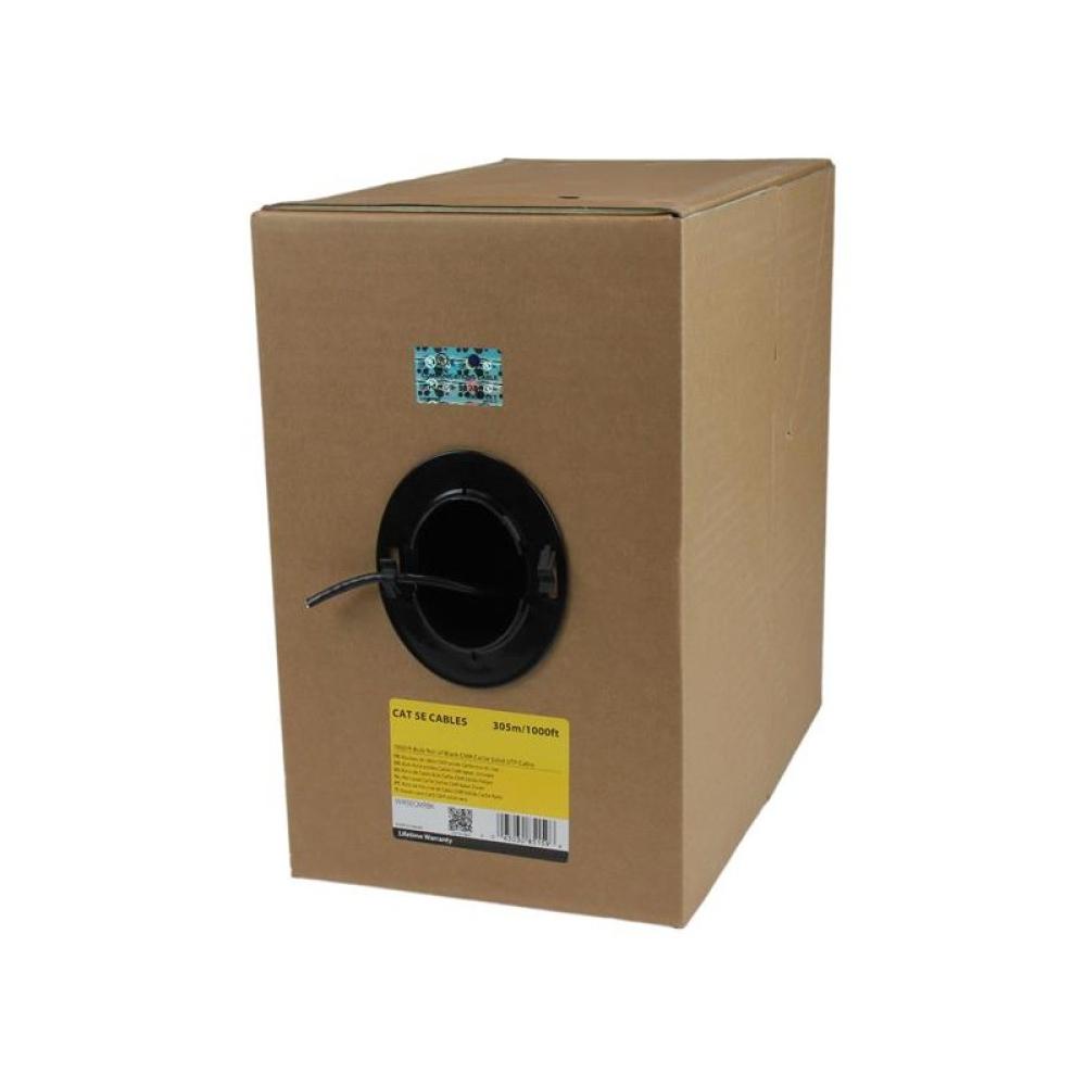 StarTech.com - Bobina de Cable de Red Ethernet Cat5e a Granel - 304,8m - Sólido - CMR - Negro - Se Ajusta a TAA