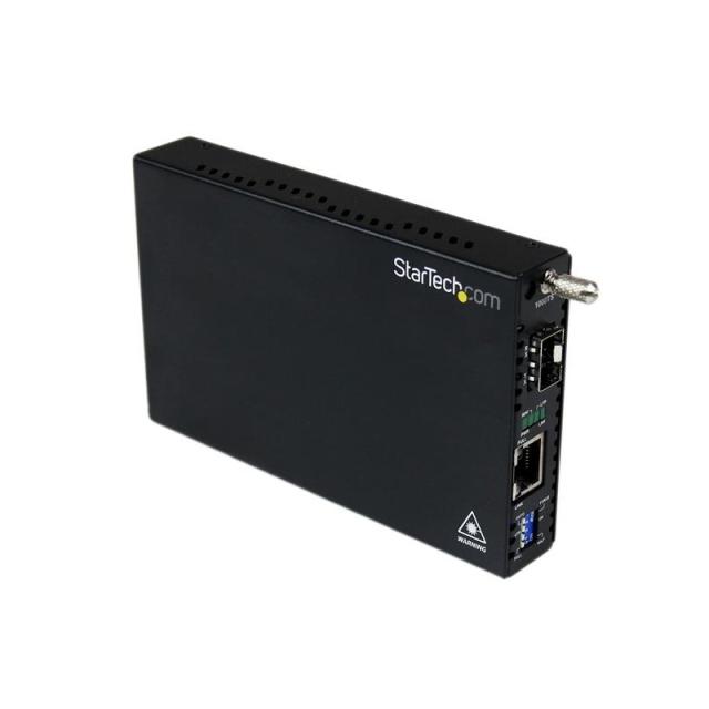 StarTech.com - Conversor de Medios Gigabit Ethernet UTP RJ45 a Fibra con una Ranura SFP Disponible