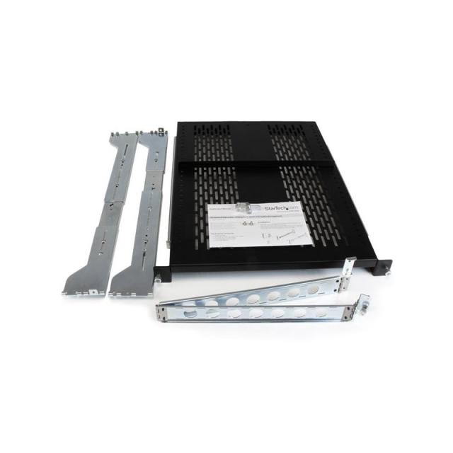 StarTech.com - Bandeja Ventilada 2U Deslizante de 19" para Rack de Servidores con Brazo de Gestión de Cables - Profundidad ajust