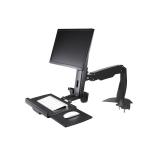 StarTech.com - Brazo de Soporte de Pie y Sentado - Brazo Ajustable de Montaje en Escritorio de Pie o Sentado para Un Monitor VES