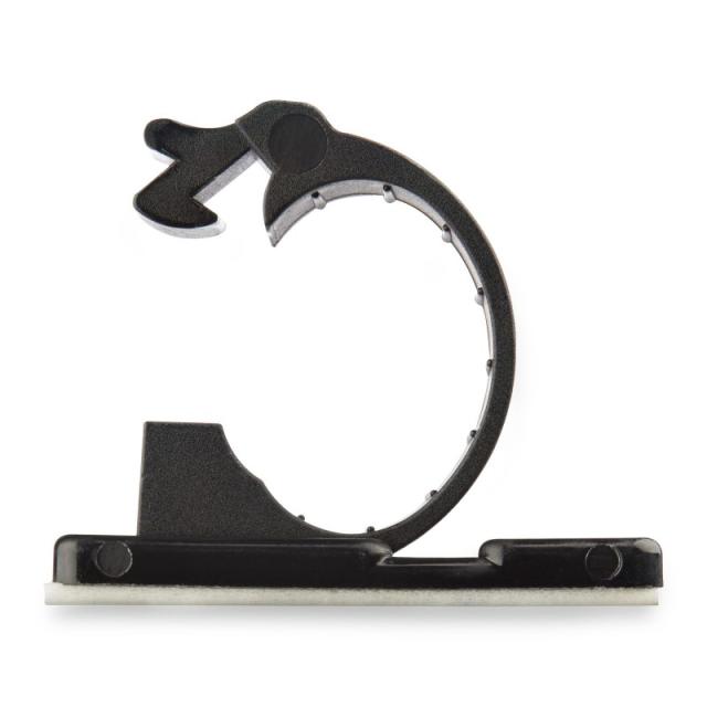 StarTech.com - 100 Clips de Gestión de Cableado Adhesivos - Negro - Organizador de Cableado para Escritorios/Oficinas - - CBMCC2
