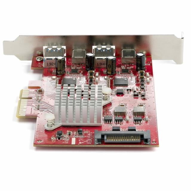 StarTech.com - Tarjeta PCIe de 4 Puertos USB - Tarjeta de Expansión PCI Express USB de 10Gbps con 2 Controladores - 2 Puertos US