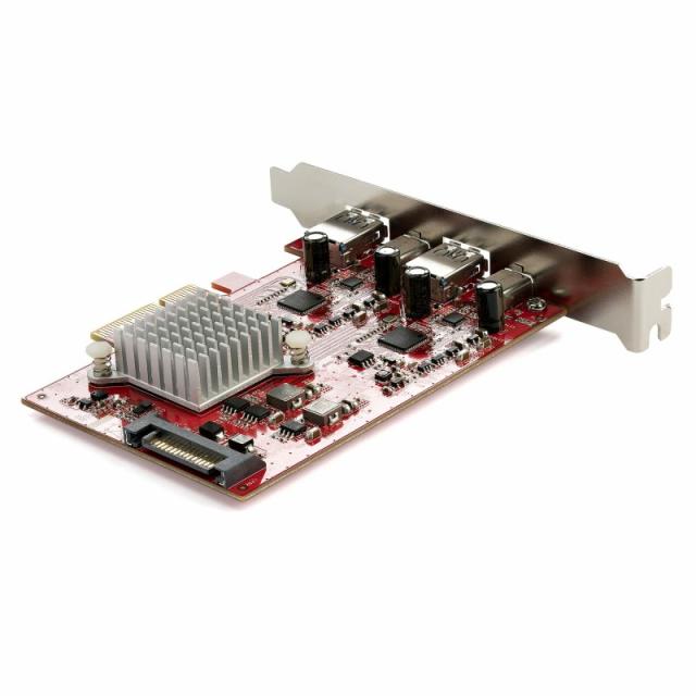StarTech.com - Tarjeta PCIe de 4 Puertos USB - Tarjeta de Expansión PCI Express USB de 10Gbps con 2 Controladores - 2 Puertos US