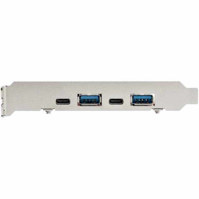 StarTech.com - Tarjeta PCIe de 4 Puertos USB - Tarjeta de Expansión PCI Express USB de 10Gbps con 2 Controladores - 2 Puertos US
