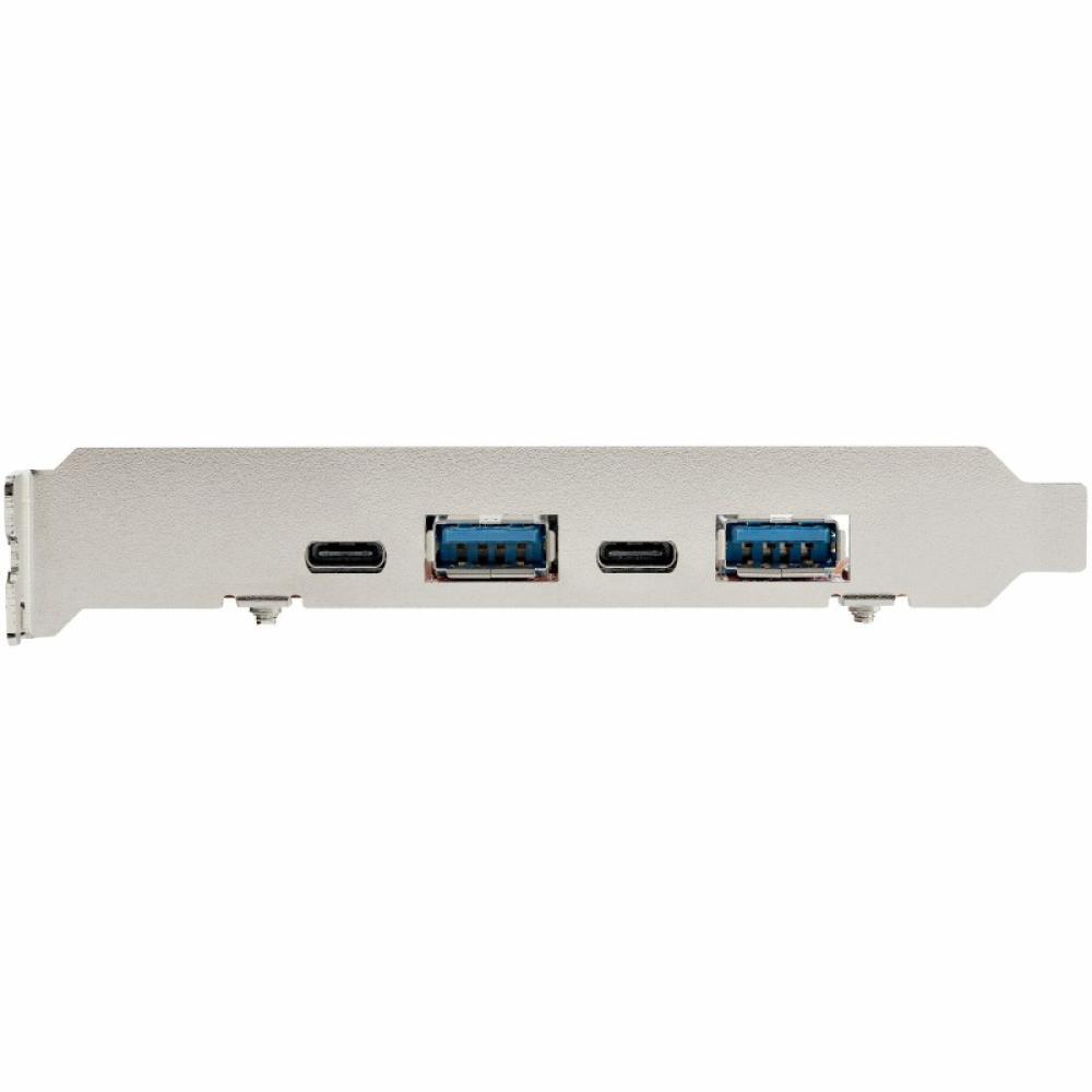 StarTech.com - Tarjeta PCIe de 4 Puertos USB - Tarjeta de Expansión PCI Express USB de 10Gbps con 2 Controladores - 2 Puertos US
