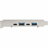 StarTech.com - Tarjeta PCIe de 4 Puertos USB - Tarjeta de Expansión PCI Express USB de 10Gbps con 2 Controladores - 2 Puertos US