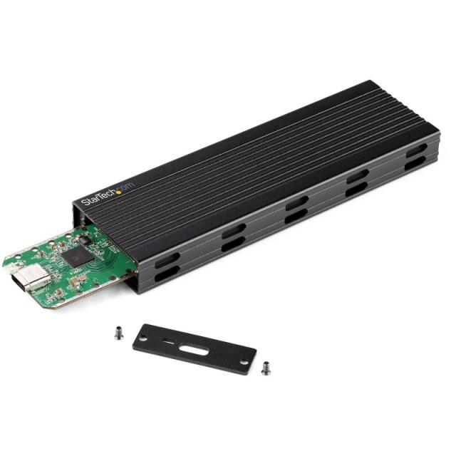 StarTech.com - Caja Externa USB-C de 10Gbps a NVMe M.2 or SSD SATA M.2 - Carcasa de Aluminio Portátil para SSD NGFF M.2 PCIe/SAT
