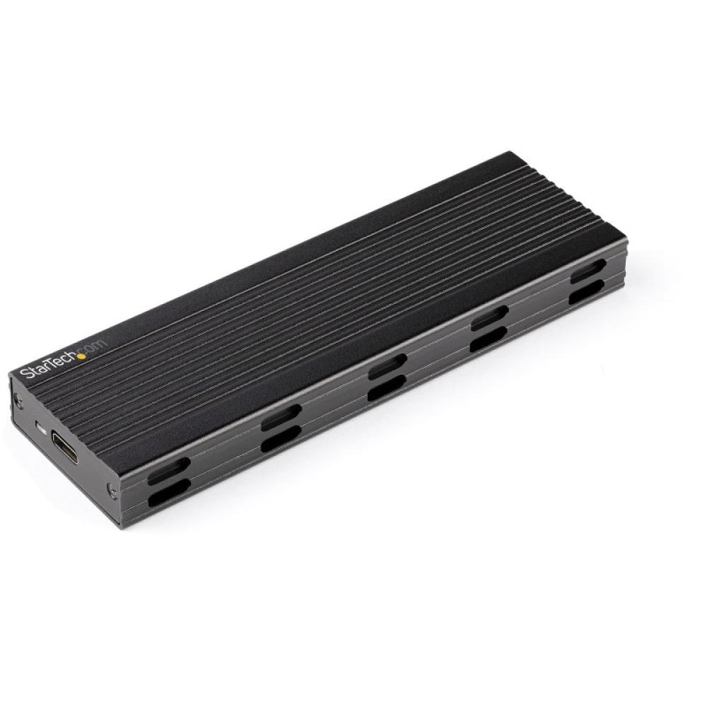 StarTech.com - Caja Externa USB-C de 10Gbps a NVMe M.2 or SSD SATA M.2 - Carcasa de Aluminio Portátil para SSD NGFF M.2 PCIe/SAT