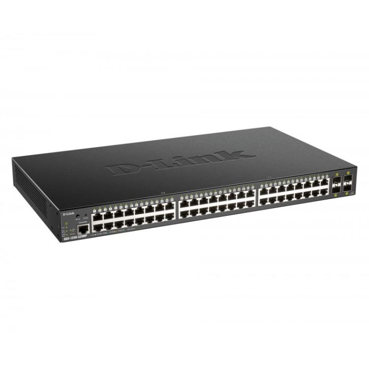 D-Link - DGS-1250-52XMP Gestionado L3 Energía sobre Ethernet (PoE) Negro