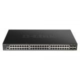 D-Link - DGS-1250-52XMP Gestionado L3 Energía sobre Ethernet (PoE) Negro