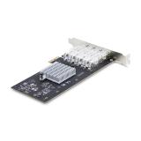 StarTech.com - Tarjeta PCIe 2.1x2 (Compatible con x4, x8 y x16) de Red de Fibra Óptica/Cobre Ethernet 1Gb SFP de 4 Puertos - Chi