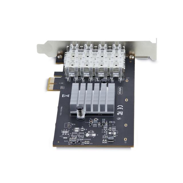 StarTech.com - Tarjeta PCIe 2.1x2 (Compatible con x4, x8 y x16) de Red de Fibra Óptica/Cobre Ethernet 1Gb SFP de 4 Puertos - Chi