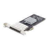 StarTech.com - Tarjeta PCIe 2.1x2 (Compatible con x4, x8 y x16) de Red de Fibra Óptica/Cobre Ethernet 1Gb SFP de 4 Puertos - Chi