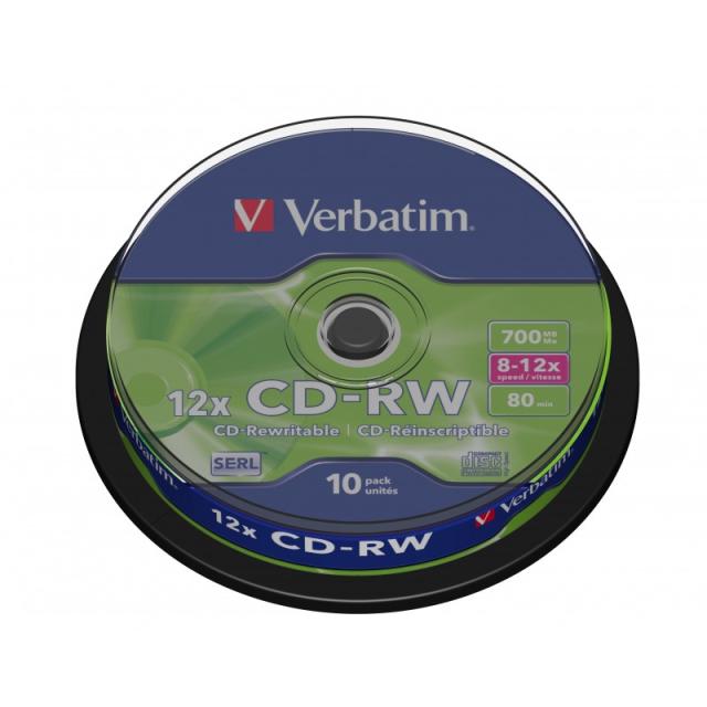 Verbatim - CD-RW 12x 700 MB 10 pieza(s)
