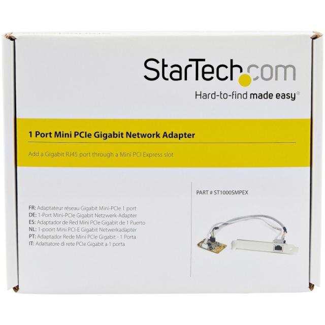 StarTech.com - Adaptador Tarjeta de Red NIC Mini PCI Express PCI-e PCIe 1 Puerto Gigabit Ethernet RJ45