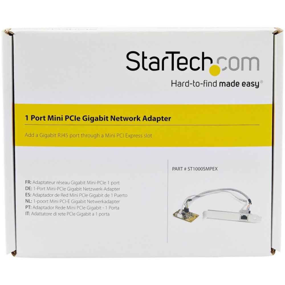 StarTech.com - Adaptador Tarjeta de Red NIC Mini PCI Express PCI-e PCIe 1 Puerto Gigabit Ethernet RJ45