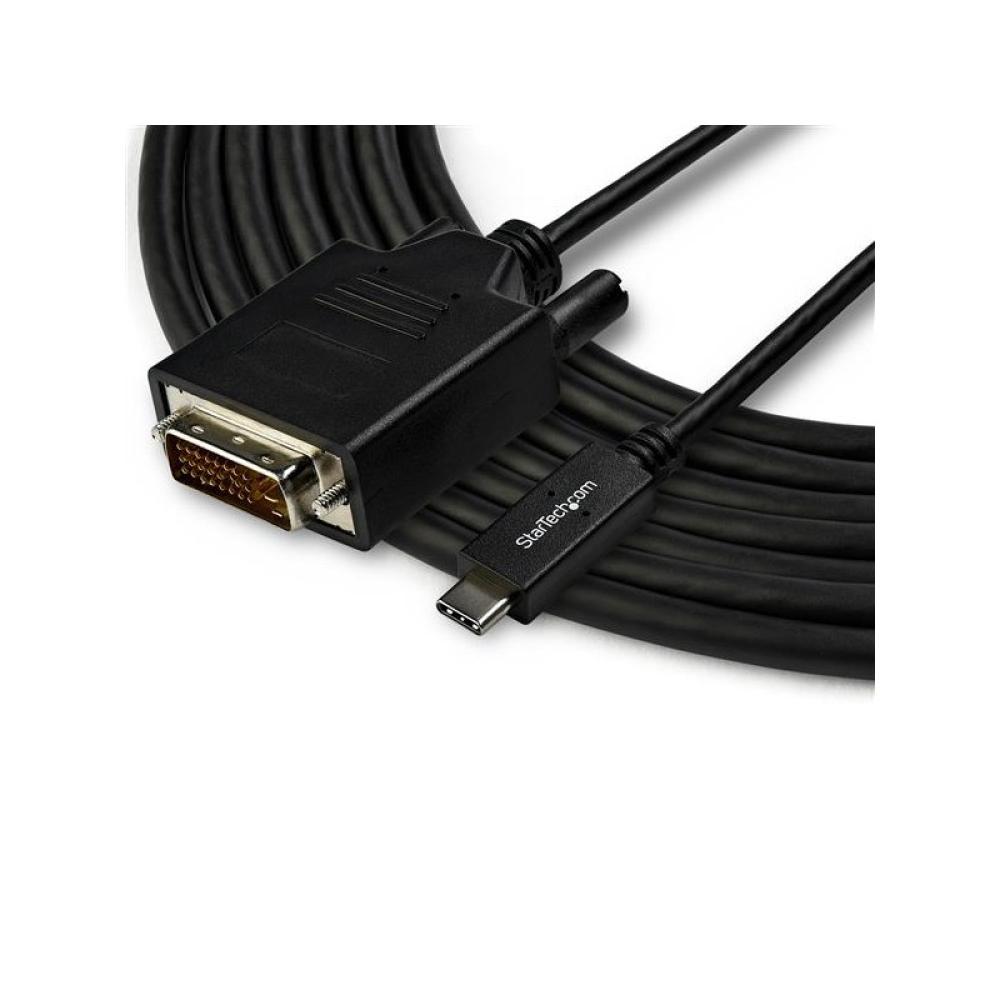 StarTech.com - Cable Adaptador de 3m USB-C a DVI 1920 x 1200 - Negro - Cable USB Tipo C a DVI - Cable Conversor de Vídeo USBC