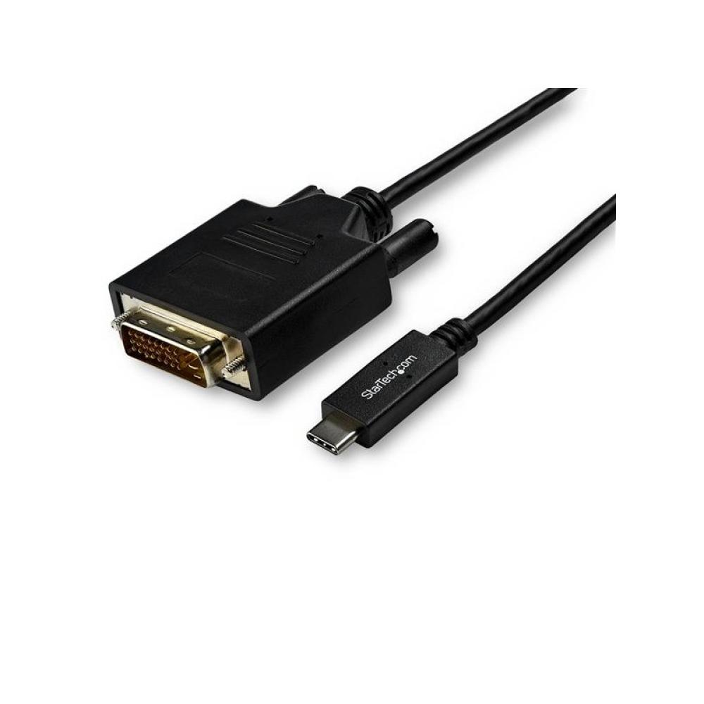 StarTech.com - Cable Adaptador de 3m USB-C a DVI 1920 x 1200 - Negro - Cable USB Tipo C a DVI - Cable Conversor de Vídeo USBC