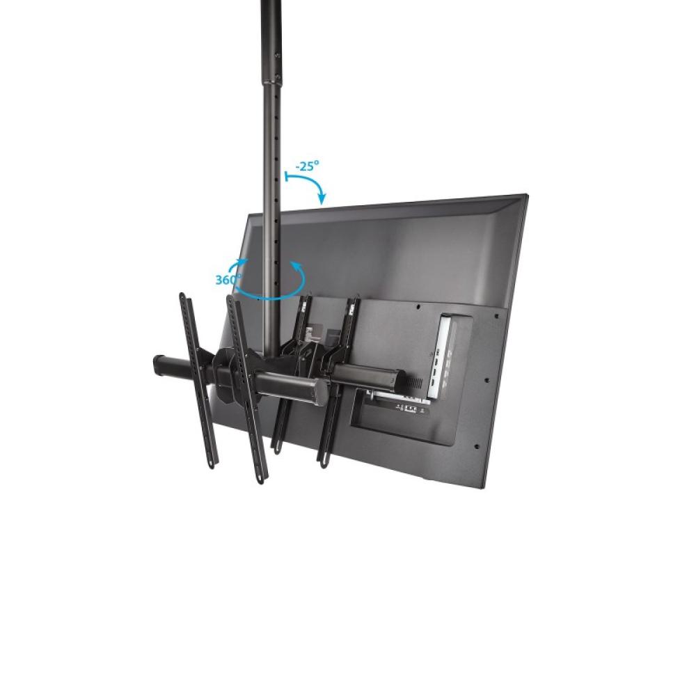 StarTech.com - Soporte de Techo para 2 TV - Soporte de Cielo Raso para 2 TV de Espalda a Espalda con Mástil Telescópico Ajustabl