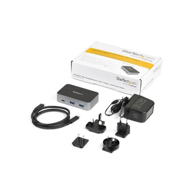StarTech.com - Hub USB-C de 3 Puertos con Puerto de Red Ethernet - USB 3.2 Gen 2 (10Gbps) - Alimentado - 2xUSB-A 1xUSB-C