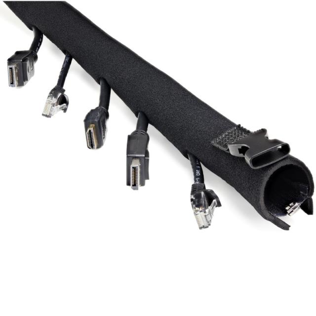 StarTech.com - Manga de 1m de Neopreno con Cremallera para Gestión de Cableado - con 3cm de Diámetro - para Administración de Ca