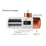 Aquabeba - FILTRO GRIFO AQUAFILTER Sistema de filtración de agua conectado directamente al grifo Oro rosa, Blanco