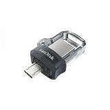 SanDisk - Ultra Dual m3.0 unidad flash USB 256 GB USB Type-A / Micro-USB 3.2 Gen 1 (3.1 Gen 1) Negro, Plata, Transparente