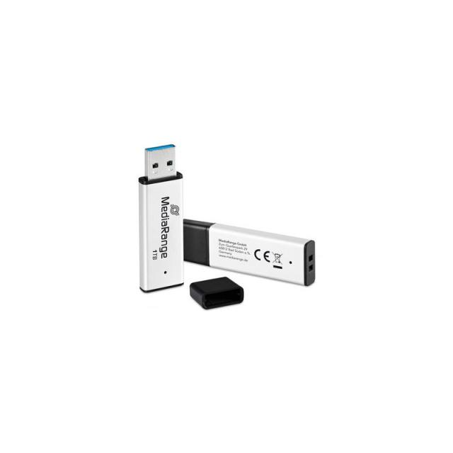 MediaRange - MR1905-1 unidad flash USB 1 TB USB tipo A 3.2 Gen 1 (3.1 Gen 1) Negro, Plata